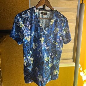 Koi Lite Floral Scrub Top $8